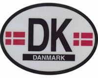 DK-Danmark (Denmark) Reflective Car Decal DK-Danmark (Denmark) Reflective Car Decal